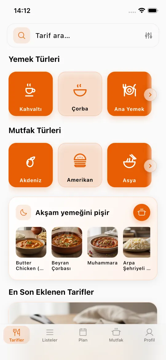 Tarif keşif ekranı