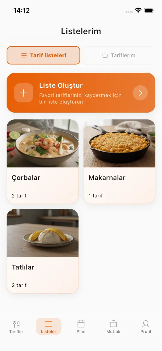 Tarif listeleri