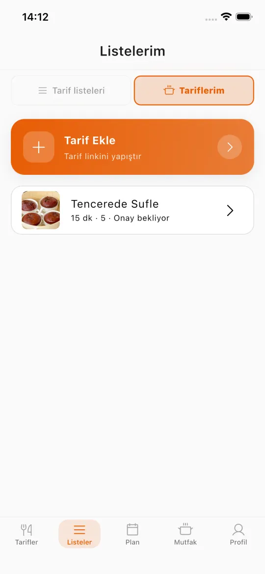 Kendi tariflerin